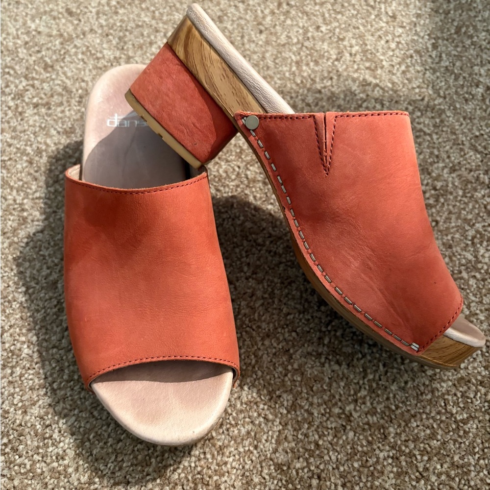Coral Nubuck Leather Women's Mules - Maci